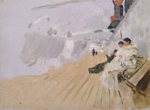 デッキ上の修道士 作： Fritz Thaulow